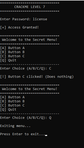 Level 7 terminal success