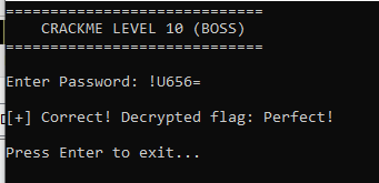 Level 10 terminal success