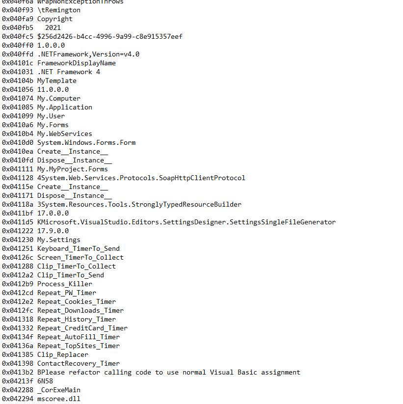 Strings keylogger function hints
