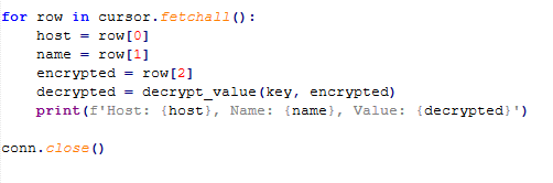 Querying SQLite database and decrypting values