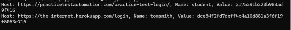 Login Data extraction results